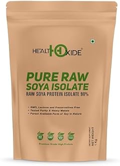 HealthOxide Soya Protein Isolate 90% - Unflavored (1kg) | 100% Plant-Based Vegan Protein Powder | Dairy-Free, Gluten-Free & Lactose-Free | Rich in Amino Acids, Vitamins & Minerals | Supports Muscle Growth, Recovery & Cholesterol Control