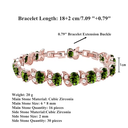 Image of LMXXVJ Fashion Tennis Bracelet Created Emerald White Gold Plated Charm Bracelet Gifts Jewelry for Women
