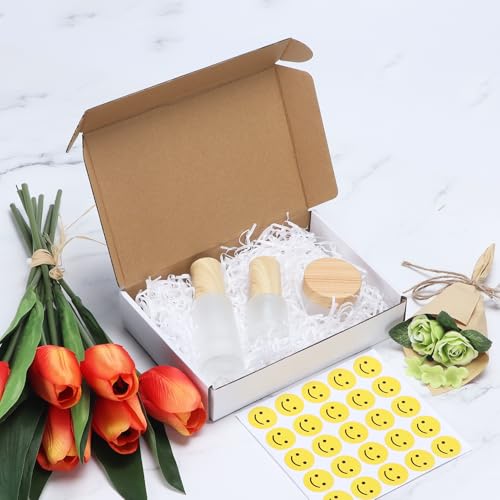 Image of RLAVBL 8x5.5x1.6 Shipping Boxes Set of 25, White Corrugated Cardboard Box for Packing, Mailing, Business