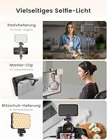 ANXRE 180cm Handy Stativ mit Selfie Licht,1/4" Kamera-Halterungen – Ansicht 6