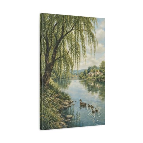Toile Saule illustration gouache de qualité supérieure premium 40x60