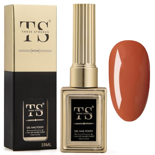 Image of THR3E STROKES Professional UV Gel Nail Polish, HEMA-FREE Lasts Upto 21 Days, Super Glossy Finish, Non-Chipping, Non-Smudging, Quick Drying Nail Polish,15 ml (80, 15ML)