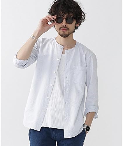 Amazon ナノ ユニバース メンズ Nano Universe 17ss ジャガードノーカラーシャツ ホワイト M シャツ 通販