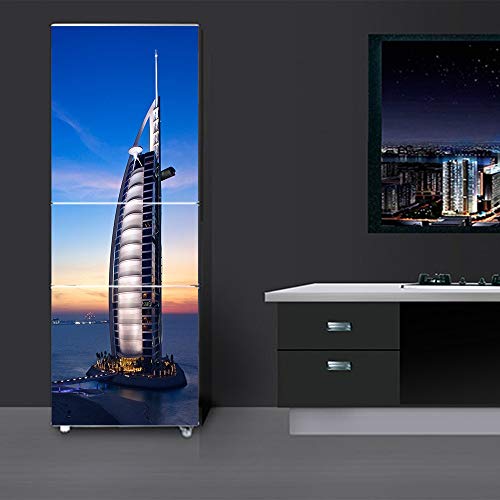 Vinilo de Dubai para refrigerador autoadhesivo e impermeable de 77x200cm