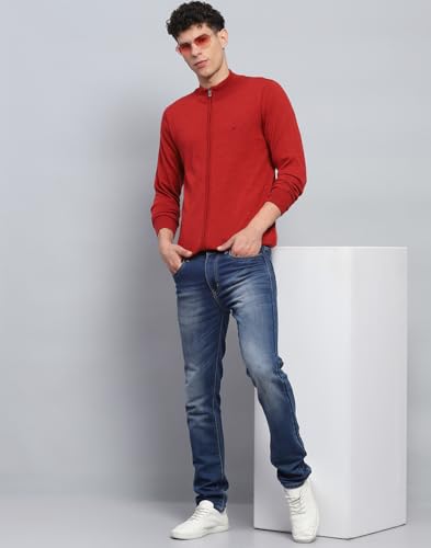 Image of Monte Carlo Men Regular Fit Full Sleeve Solid T Neck Winter Pullover (Pack of 1)