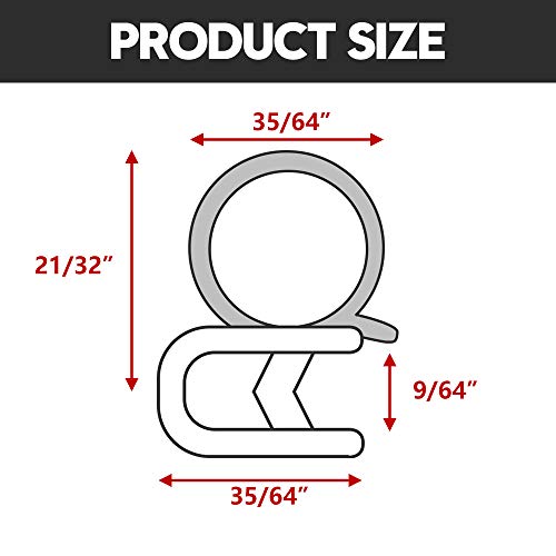 CloudBuyer Car Door Seal Strip with Top Bulb, PVC Plastic Trim with EPDM Rubber Seal, Easy to Install for Cars, Boats, RVs, Trucks, and Home Applications(20Ft)