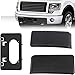 KARPAL Front LH + RH Bumper Guards Pads Caps + License Plate Frame Bracket Compatible with 2009-2014 Ford F150 F-150