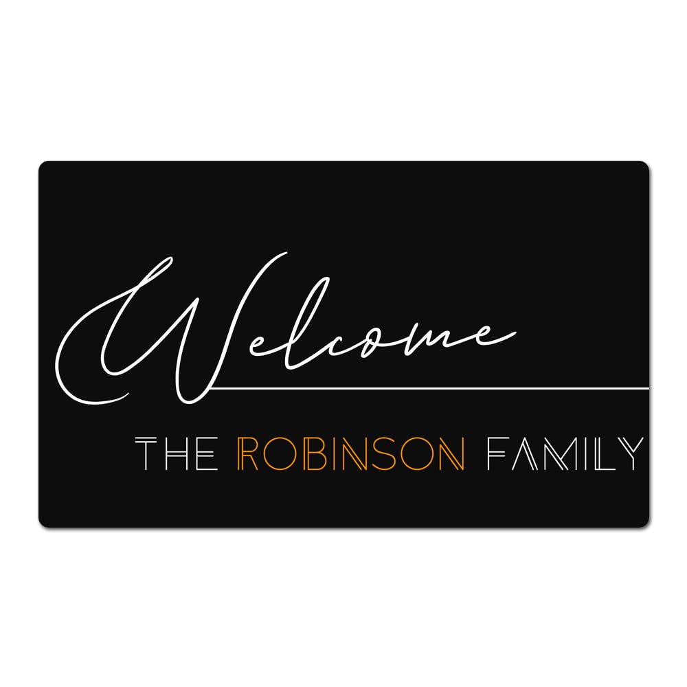 FavorPlus Personalized Doormat Custom Family Name Welcome Mats Outdoor 18"x30" Indoor Mat Drying Mat Non-Slip Back Front Door Home Decor