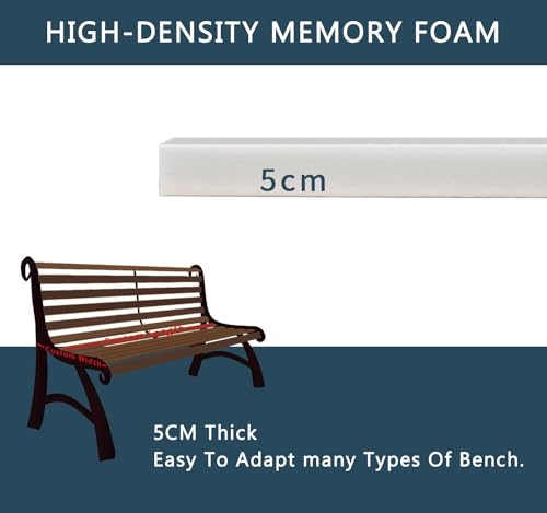 Banc d'extérieur Cush 140x45cm avec coussin déhoussable lavable - 4