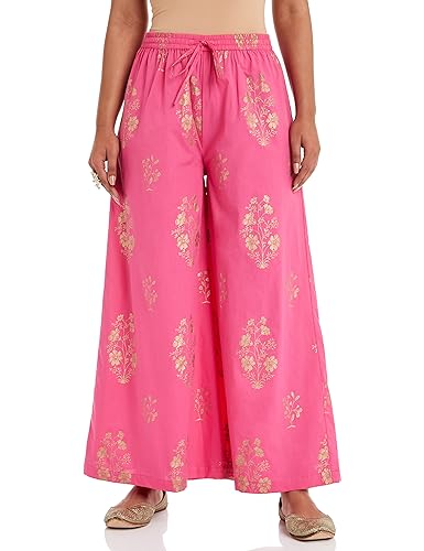 Image of Amazon Brand - Myx Women's Relaxed Fit Mid Rise Palazzo (Available in Plus Sizes)