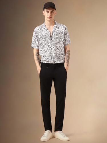 Image of Dennis Lingo Men White Rayon Half Sleeve Cuban Collar AOP Shirts