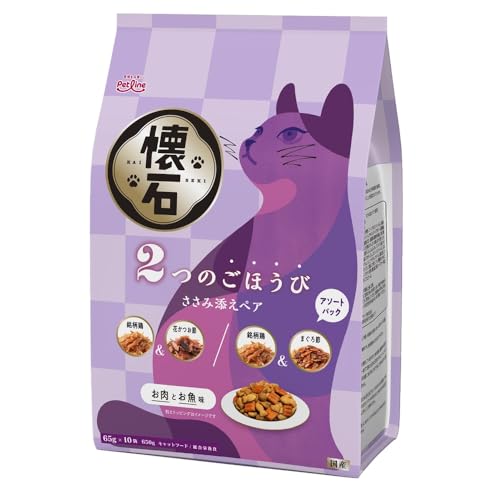 ペットライン 懐石 2つのごほうび ささみ添えペア キャットドライ 総合栄養食 【国産/小分け】 650gのサムネイル
