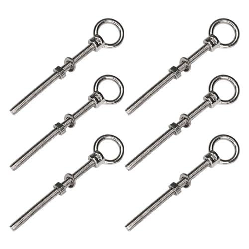 PRIOstahl Tornillo de ojo 641_6, tuerca anular, acero inoxidable V4A, M8 x 100 (6 unidades)
