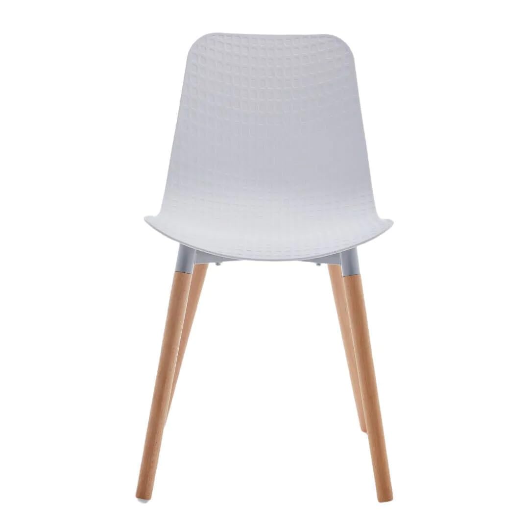Shiito | Modelo Ragnar - Pack de 2 Sillas de Comedor de Estilo Nórdico | Diferente y Elegante | 47 x 42 x 84 cm - Color Blanco | con Patas de Haya