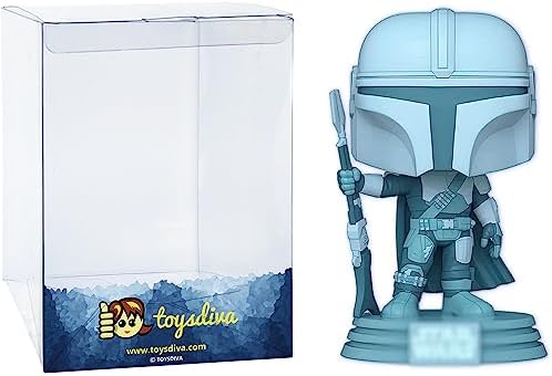 Funko The Ma ndaloria n [Glow-in-Dark] (EE Exc): P o p ! Vinyl Figurine Bundle with 1 Compatible 'ToysDiva' Graphic Protector (345-60654 - B) image 3