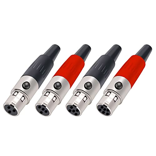Conector XLR de 4 pines con transmisión sin interferencias para micrófono mini de soldar 8