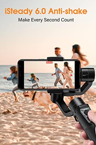 Gimbal Stabilizer for Smartphone, 3-Axis Phone Gimbal for Android and iPhone 13,12,11 PRO, Stabilizer for Video Recording with Face/Object Tracking, 600 °Auto Rotation - Hohem iSteady Mobile Plus