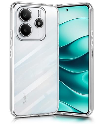 Image of WOW IMAGINE Transparent Back Cover Case for Redmi Note 14 SE 5G | Redmi Note 14 5G | Raised Bumps for Full Device & Camera Protection Shockproof TPU Silicone Mobile Case - Transparent