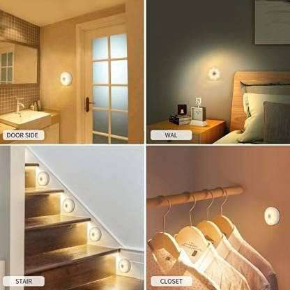 KANAKADHARA Motion Sensor Light for Home with USB Charging Wireless Self Adhesive LED Magnetic Motion Activated Light Motion Sensor Rechargeable Light Motion Activated (Pack of 2) 4