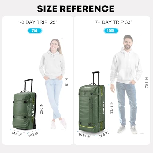 Gonex 100L Water Repellent Rolling Duffle