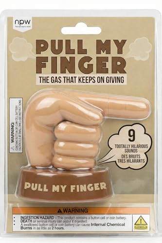 NPW Pull My Finger Novelty Sound Machine – Funny Office Desk Toy, Stress Relief Prank Gift for Work & Home (9 Hilarious Fart Sounds)