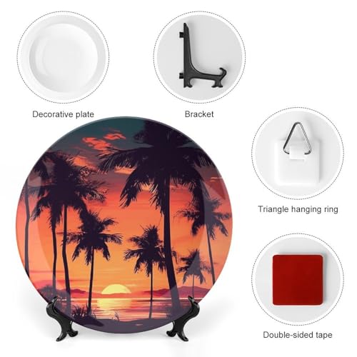 Plato decorativo Palm Tree Summer Sunset 7 pulg miniatura 3