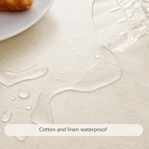 Nappe salle à manger rectangulaire moderne coton lin housse table imperméable - 5
