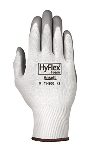 Image of Ansell HyFlex 11-800 Nylon Glove, Gray Foam Nitrile Coating, Knit Wrist Cuff, XX-Large, Size 11 (Pack of 12)