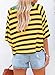 Dokotoo Short Sleeve Shirts for Women 2026 Summer Fashion Trendy Crewneck Striped Cute Crop Tops Business Casual Ladies Tops and Blouses Oversized Cruise Outfits Yellow Stripe