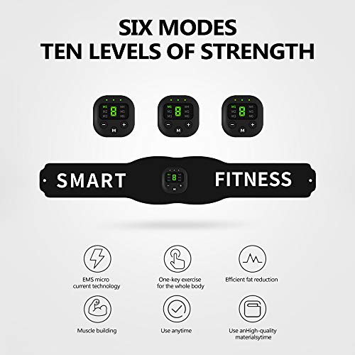 Estimulador muscular, Andoer Visor digital inteligente EMS Micro atual adesivo para músculos abdomin