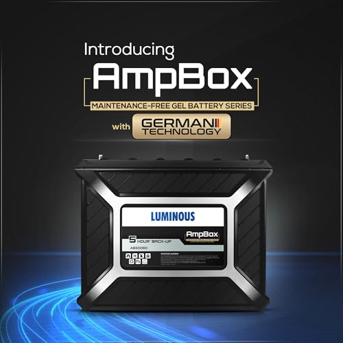 Image of Luminous Ampbox AB30060 Gel Battery for Home, Office & Shops | Tall Tubular Battery | 5hr Backup | Maintenance Free | German Technology | Durable & Reliable | 60 Months Warranty by Luminous