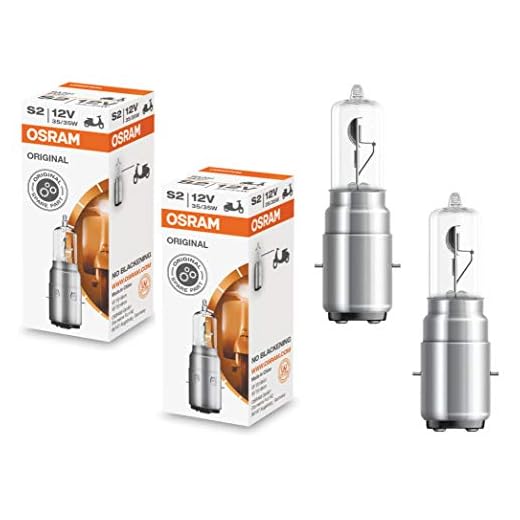 2x BOMBILLA HALOGENA OSRAM BA20d 35/35W Blanco 12V MOTO 62327