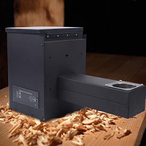 MuChaIOAK Electric Wood Pellet Smoker Grill Part, Vertical Pellet Hopper Assembly Kit, Intelligent Digital Temperature Controller, Black Iron