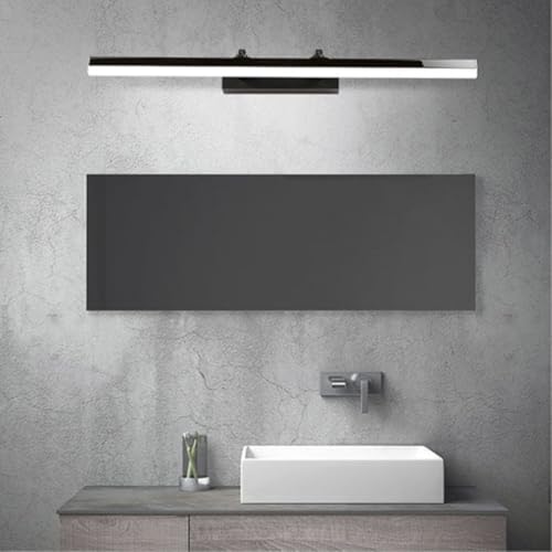 Vanity iluminación de pared moderna con aplique LED de aluminio negro y difusor opal 6500K