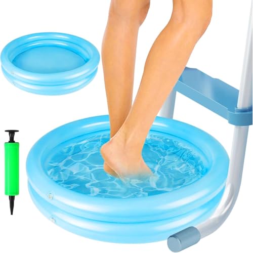 Piscina inflable para pies – Piscina de pies Batth, textura no antideslizante antideslizante – Acolchado para escalones – Foott Soak Bathh Basinn para escalera de entrada de piscina, tratamiento de