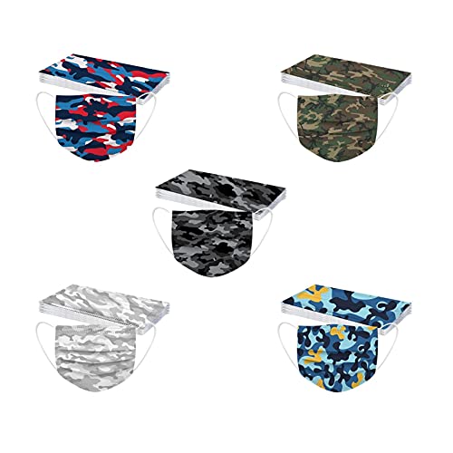 50 Stück Kinder 𝐌𝐞𝐝𝐢𝐳𝐢𝐧𝐢𝐬𝐜𝐡𝐞𝐫 𝗢𝗣 für Masken für Mundschutz Einweg 3-lagig mit Motiv Bunt Mund Nasenschutz Cartoon Druck Tücher Atmungsaktiv Mund-Tuch Bandana Halstuch Schals Cover