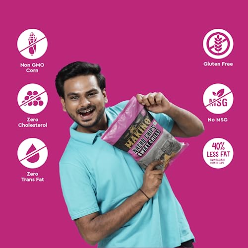 Image of Makino Corn Chips Nachos Sweet Chilly Flavor (Pack of 3 x 150g) | Healthy Snacks with 40% Less Fat | Crunchy & Fresh Corn Nachos | Gluten-Free, No MSG, Zero Trans Fat