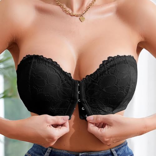 Sujetador para mujer elegante sin tirantes con cierre frontal cómodo XL 3