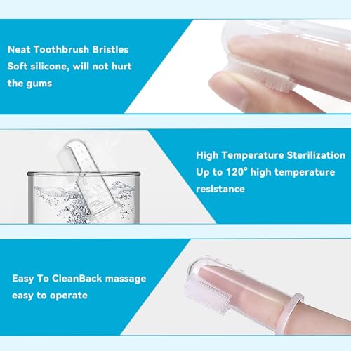 Image of Dog Toothbrush, 3 Pack Finger Tooth Brushing Kit, Food Grade Silicone Pet Toothbrush for Dogs & Cat Small Breed, Dog Toothbrush for Teeth Cleaning and Dental Care