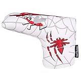 Golf Builder Spider Embroidery White Golf Club Blade Putter Head Cover with Magnetic Closure
