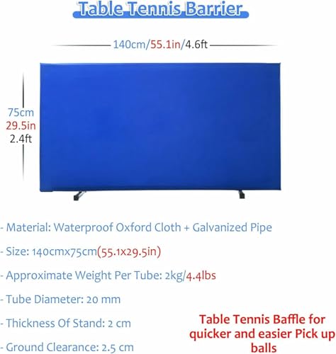 Bloque de barrera para cancha de tenis de mesa y cerca de ping pong 3