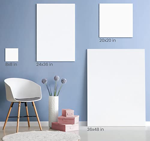 ARTEZA Stretched Canvas, 8 x 8 Inches, Pack of 12, Blank White Square Canvas for Painting for Acrylic, Oil and Gouache Paints by ARTEZA - Image 8