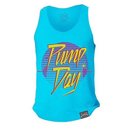 Grunt Style Pump Day Men's Tank Top, Color Tahiti Blue, Size X-Large
