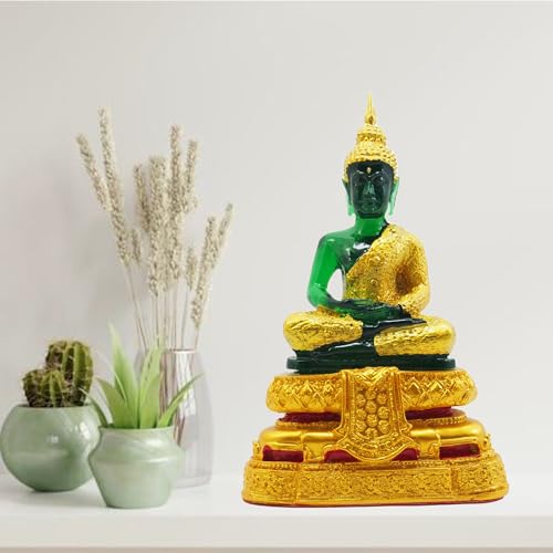 Estatua de Buda Esmeralda 7 in para meditación y decoración miniatura 2