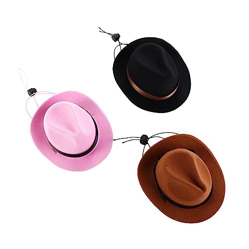 Kopida 3Pcs Pet Dog Cowboy Hat Adjustable Buckle Pet Hat Puppies Cowboy Cowgirl Cosplay Caps For Pet Cosplay Photo Props Accessories thumb #2