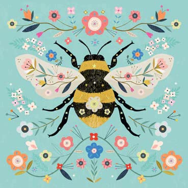 Birthday/Blank Card for Women - General Female Card - Floral Bumble Bee - Eco-Friendly