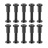 uxcell Screw Post Fit for 5/16'(8mm) Hole Dia, Male M6x35mm Binding Bolts Leather Fastener Carbon Steel Black 10 Sets