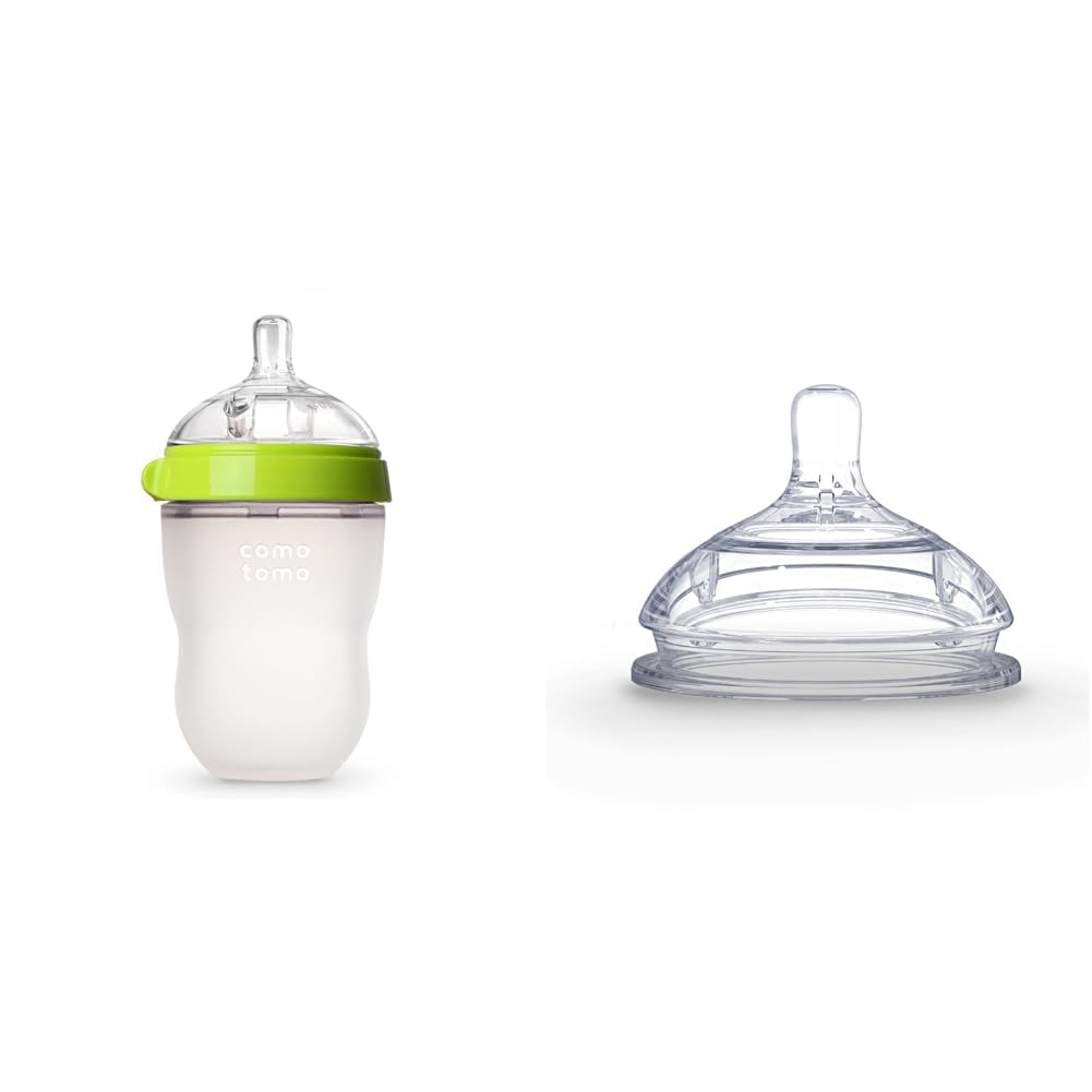 Comotomo Baby Bottle Single Pack, Green, 8oz with Martinique Ubuy