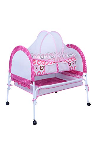 Image of Baby Multipurpose Cradle with Mosquito and Insect Protection Net (Pink)