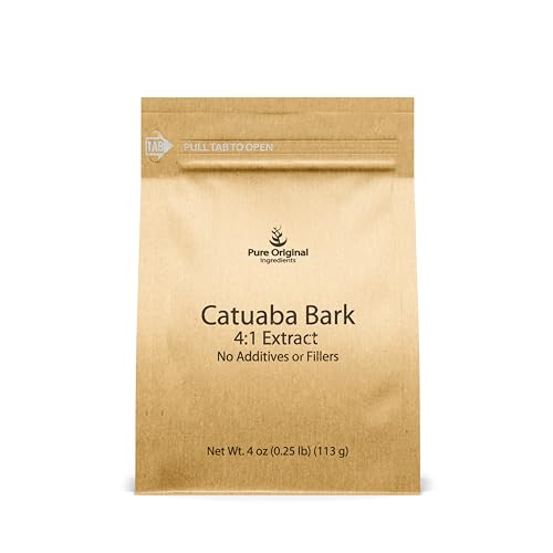 PURE ORIGINAL INGREDIENTS Catuaba Bark Extract, 4 oz, 4:1 Extract, Fine Powder, Dietary Supplement